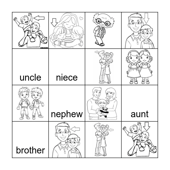 Family Members 4 Bingo Card