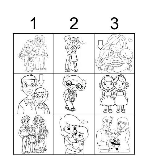 Family Members Bingo Card