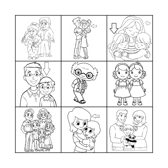Family Members Bingo Card