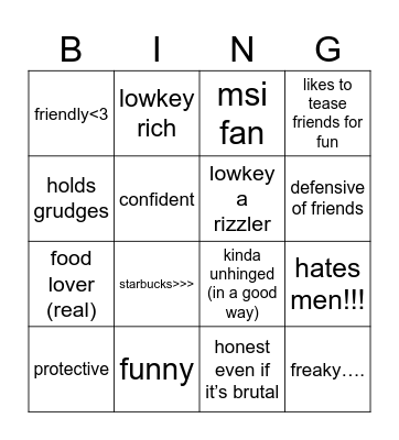 paula bingo Card