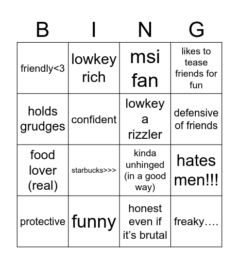 paula bingo Card