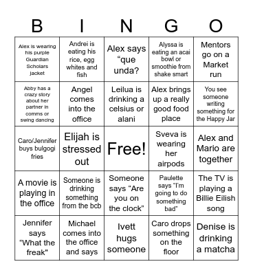 Compact Mentor's Bingo Card