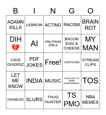 IG REELS BINGO V3 Bingo Card