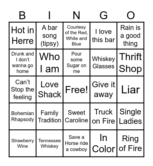 G's Birthday Bash Bingo Card