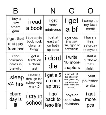 i hate it here Bingo Card