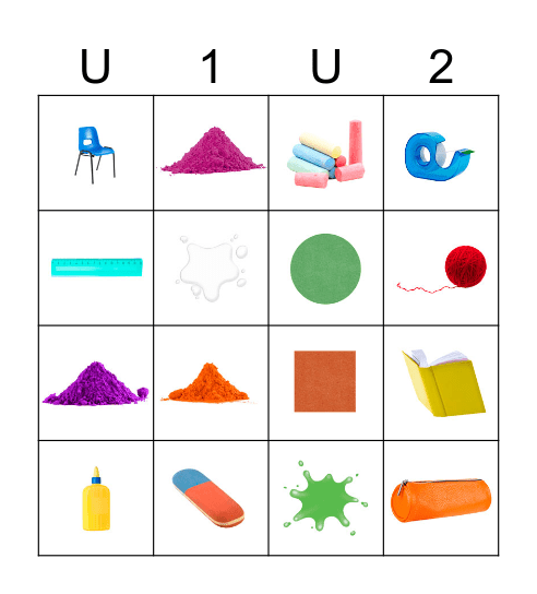 School and Art Supplies Bingo Card