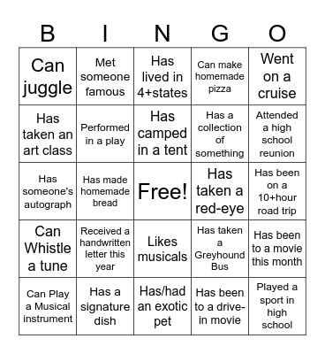 Find Someone Who Bingo Card
