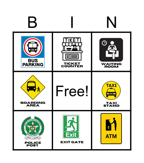 Places in the terminal Bingo Card