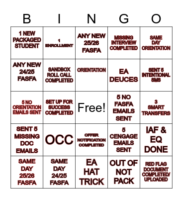 G'S UNIT STITCH BINGO Card