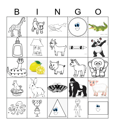 Family & Animals Bingo Card
