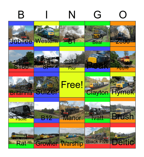 English Railways-Past to the Present Bingo Card
