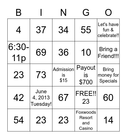 ASHLEY'S  Bingo Card