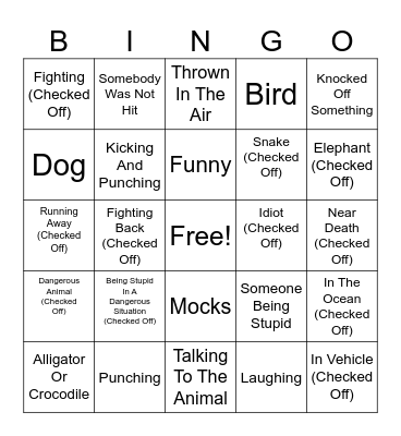 Animal Attacks Bingo Card