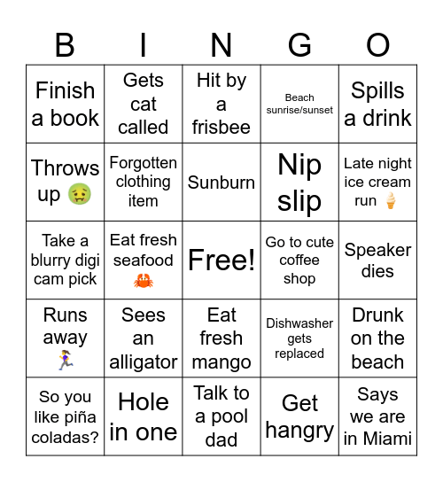 Spring Break 2025 :p Bingo Card