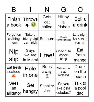 Spring Break 2025 :p Bingo Card