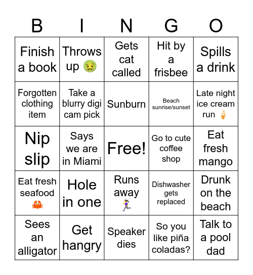 Spring Break 2025 :p Bingo Card