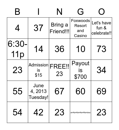 ASHLEY'S  Bingo Card