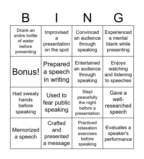 Human Bingo Card