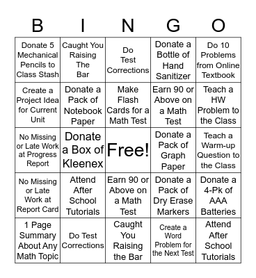 Math Bingo - 2nd Six Weeks Bingo Card