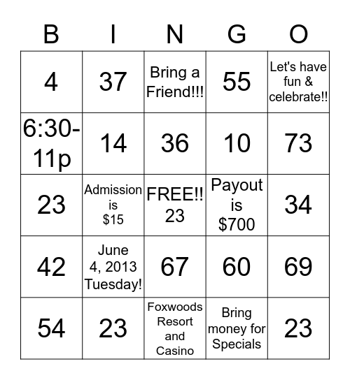 ASHLEY'S  Bingo Card