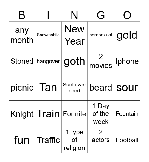 Infinite Craft Bingo Card