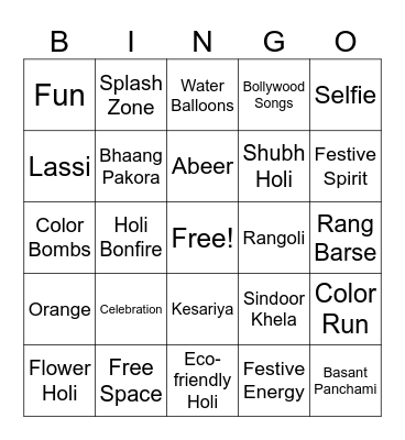 HOLI Bingo Card