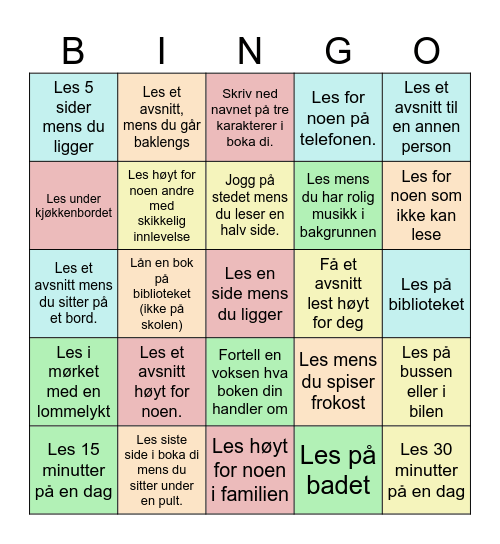 Lesebingo Card