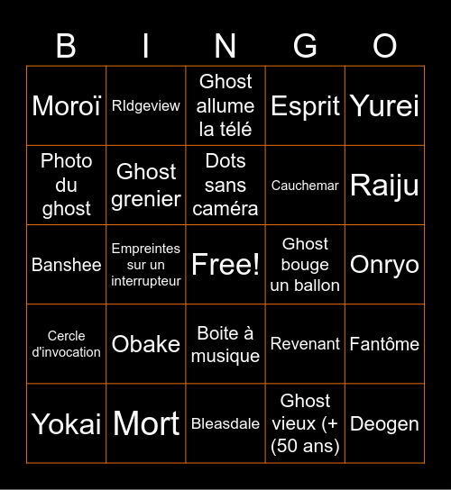 Bingo Phasmo Bingo Card