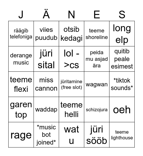 BingoJura Bingo Card