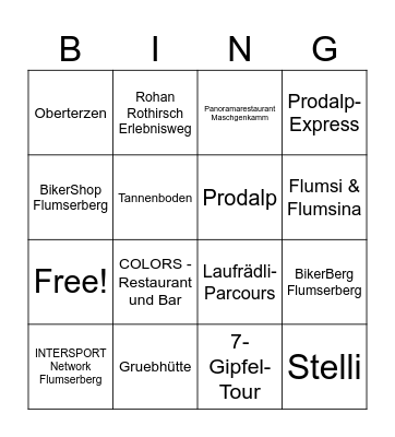 Flumserberg-Bingo Card