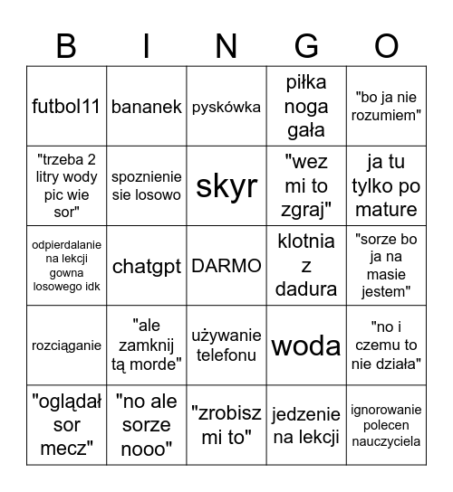 norbi Bingo Card