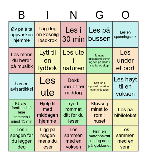 Lesebingo Card