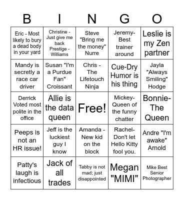 HM OFFICE BINGO Card