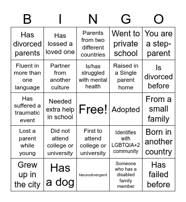 DEI Bingo Card