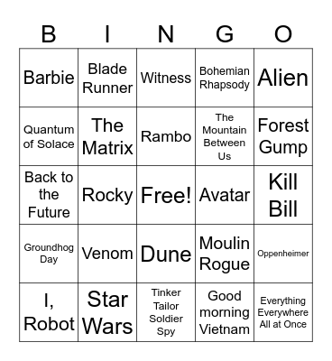Film Bingo Card