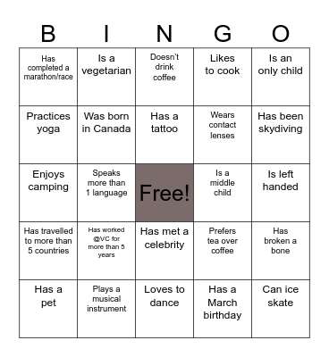 O&SS Bingo Extravaganza Bingo Card
