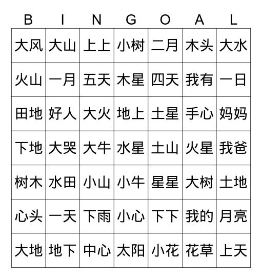 4-5 Fast Read Through pg. 66 Bingo Card