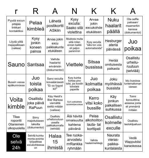 rrrRankka-Bingo Card