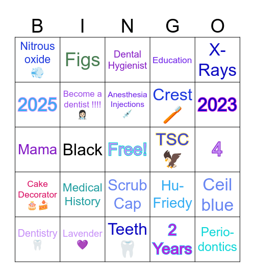 Sereena’s 2025 Graduation Bingo Card