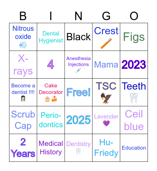Sereena’s 2025 Graduation Bingo Card