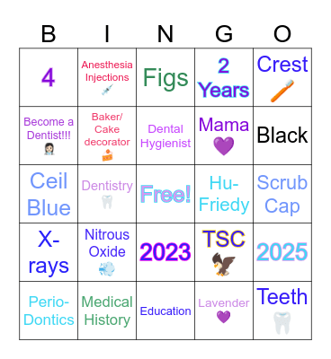 Sereena’s 2025 Graduation Bingo Card