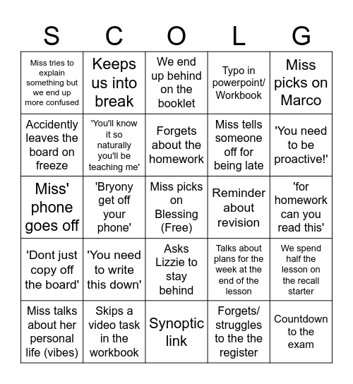 Sociology bingo Card
