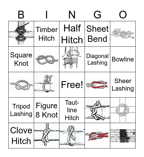 Scout Knot Bingo Card