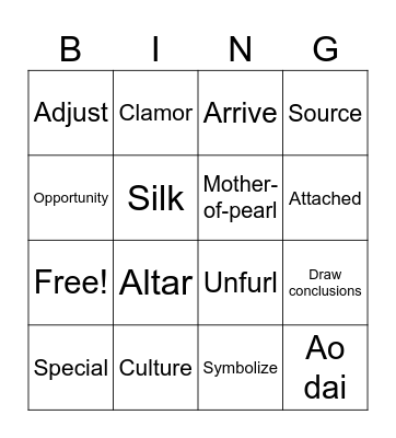 The Lotus Seed Bingo Card