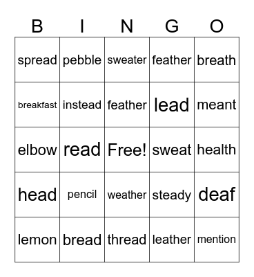 /e/ Bingo Card
