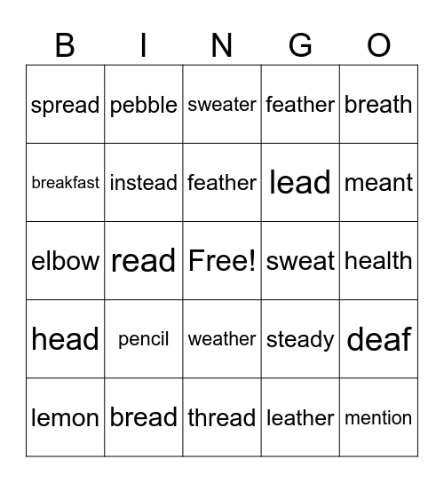 /e/ Bingo Card