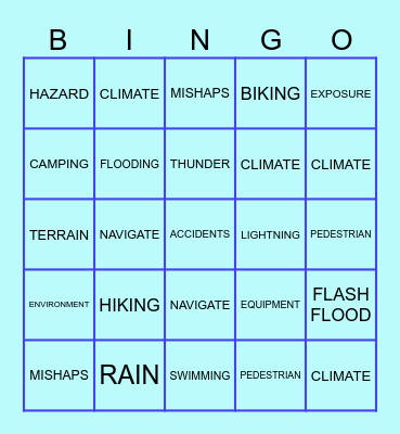 ENVIRONMENTAL HAZARD Bingo Card