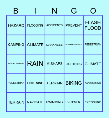 ENVIRONMENTAL HAZARD Bingo Card