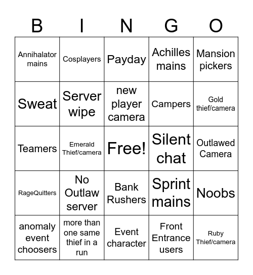 In Plain Sight 2 Bingo Card