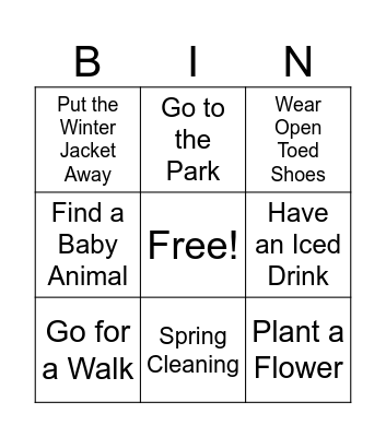 Spring Bingo Card